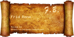 Frid Bene névjegykártya